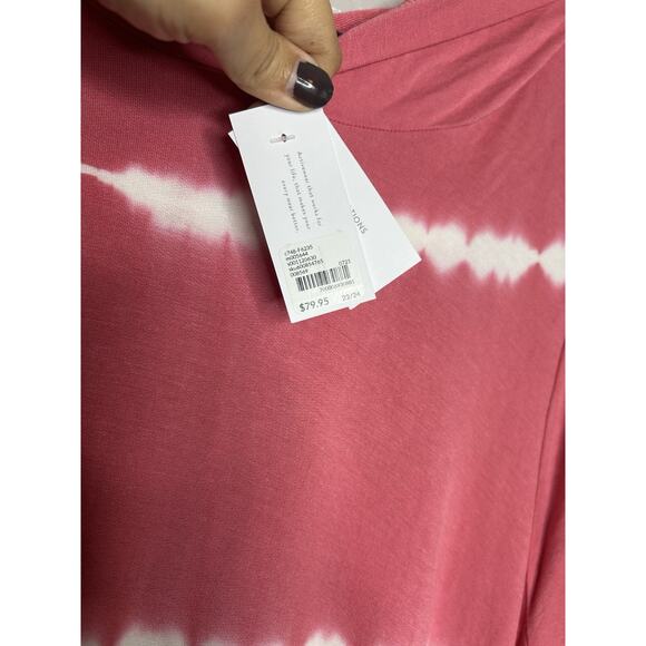 Lane Bryant Livi Hooded Midi Dress Coral White NWT Stretch Comfy Size 22/24 - Picture 6 of 9